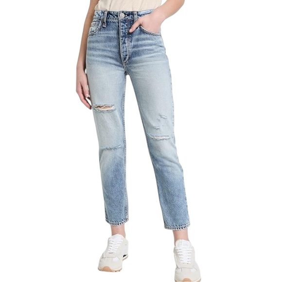 Rag & Bone Nina High Rise Ankle Slim Straight Cigarette Jeans in Danapoint - 27 - Picture 1 of 7